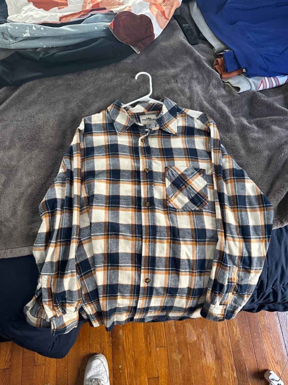 Blue Gold & White Flannel Shirt Men’s Size [Large]